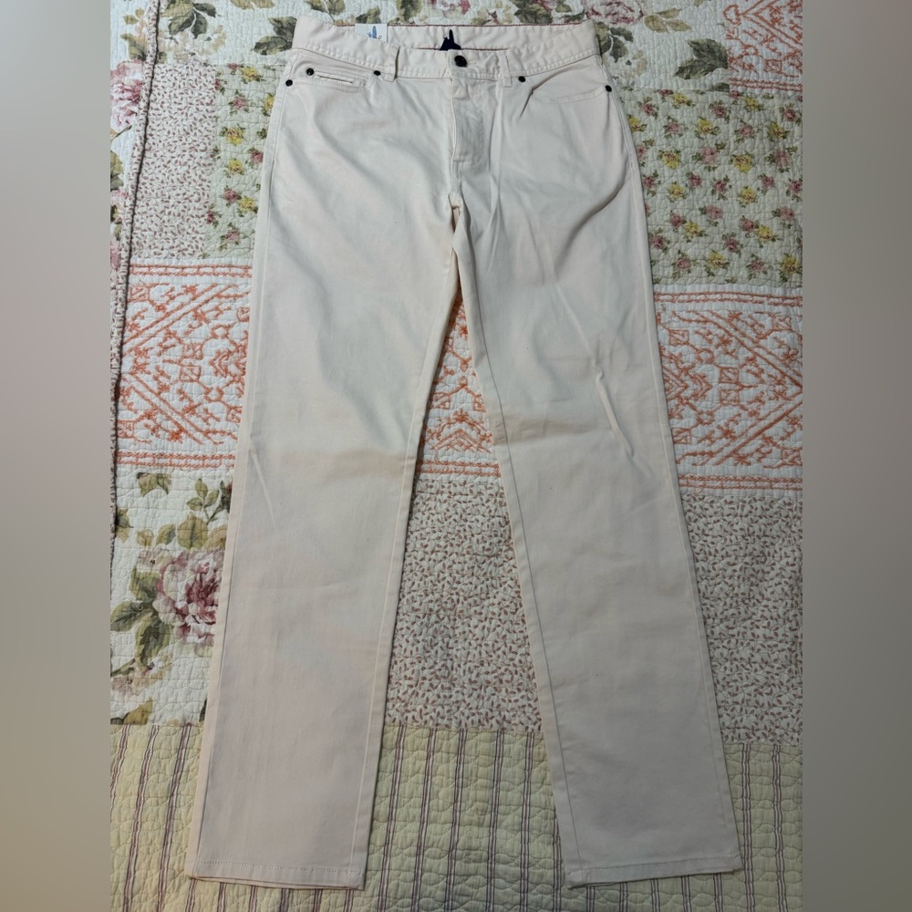 Men’s Johnnie-O Cream Straight-Leg Pants - Size 30x30